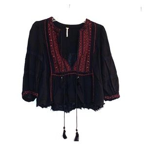 Free People, Embroidered Blouse, S